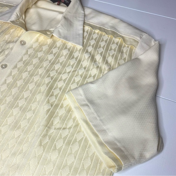 Michael Irvin 88 Men’s Size XXL 2XL SS Button Down Knit Shirt Cream Rayon Blend - Picture 5 of 10